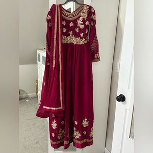 Magenta/Wine color Anarkali Dress